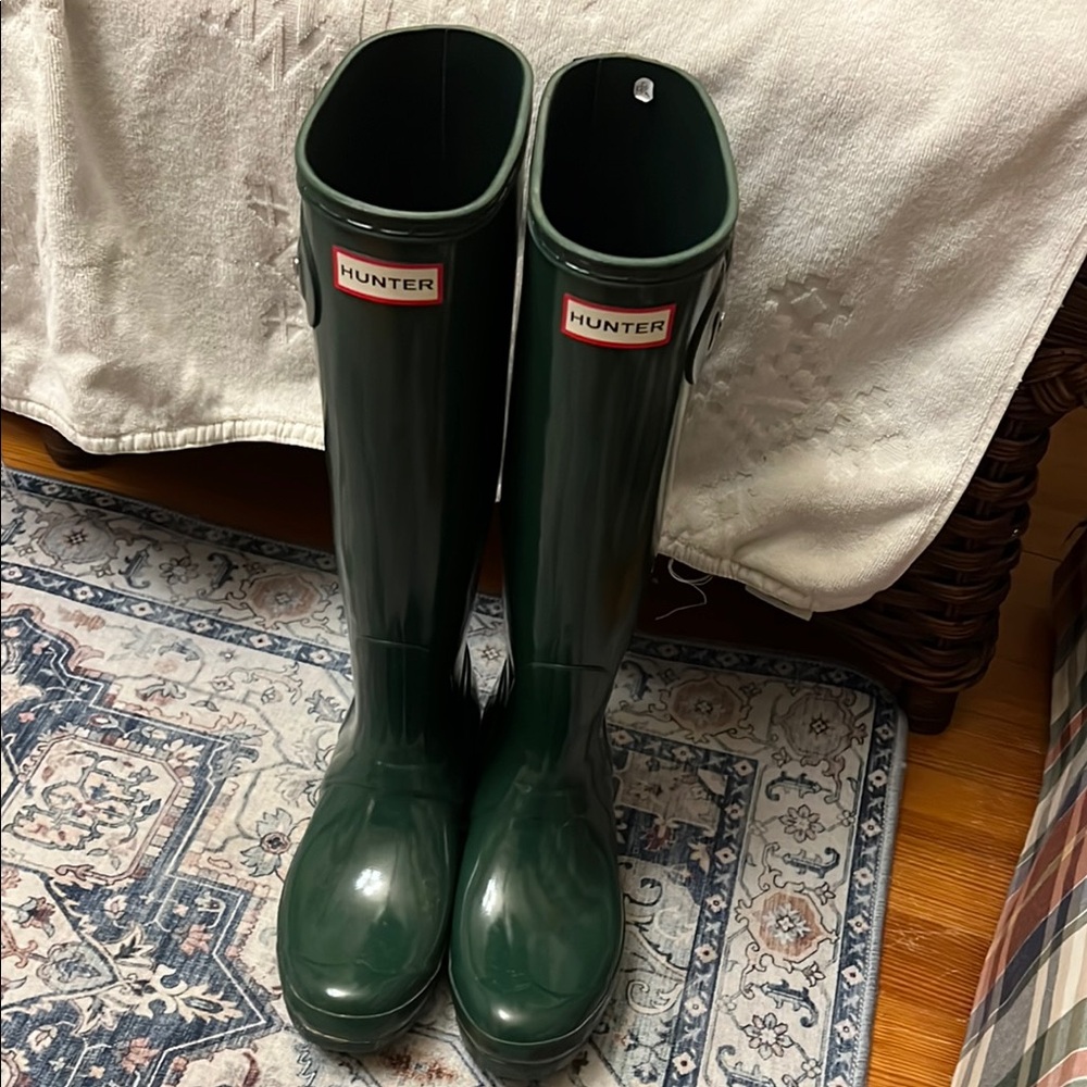 Hunter Green Tall Rain Boots